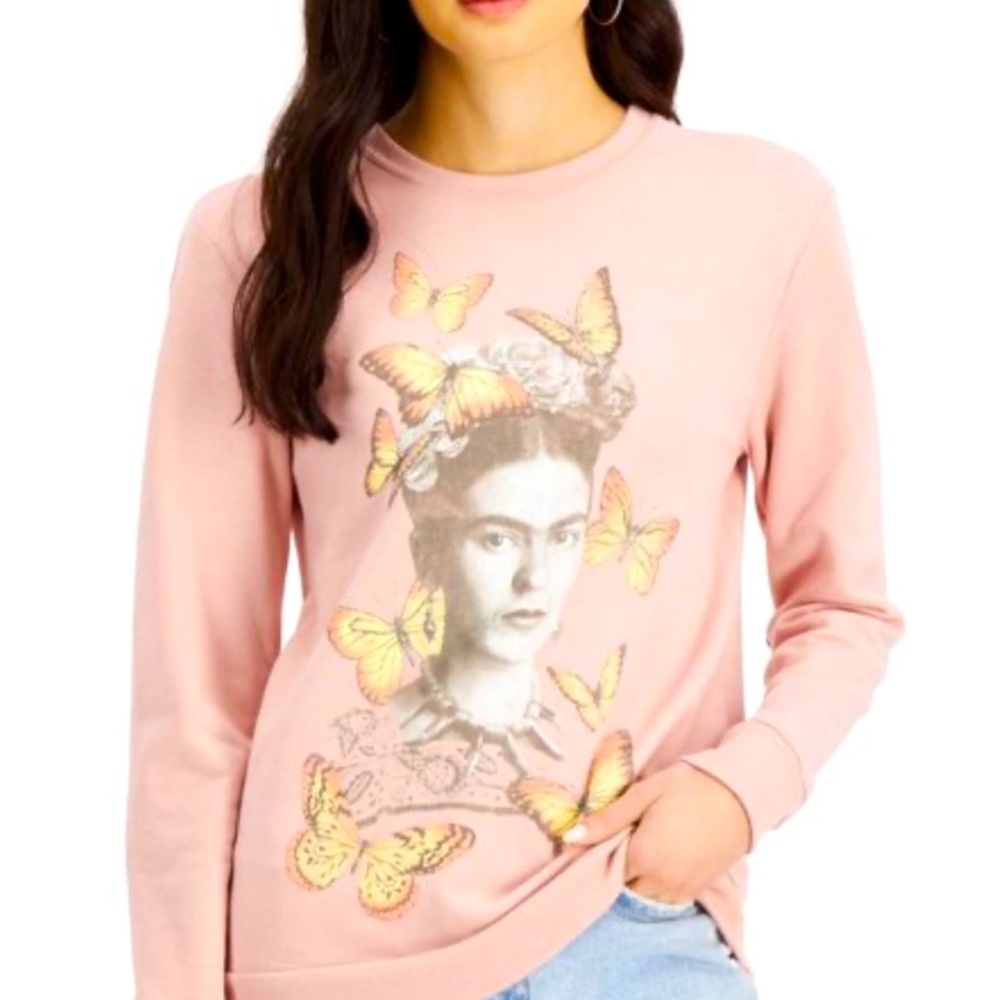 Love Tribe Juniors Frida Graphic Print Sweatshirt Small Macy’s